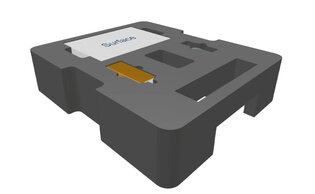 CAD-Zeichnung der obersten Verpackungseinlage für einen Roboterarm.