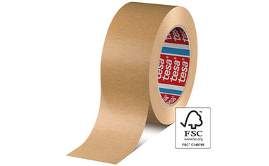 Freigestelltes Bild des nachhaltigen und FSC-zertifizierten Papier-Packband tesa® 4713.