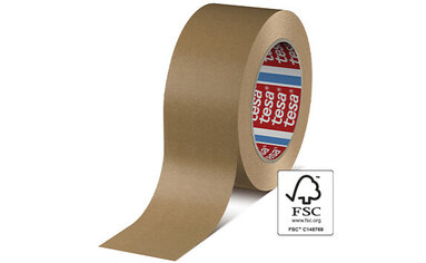 Freigestelltes Bild des nachhaltigen und FSC-zertifizierten Papier-Packband tesa® 4513.